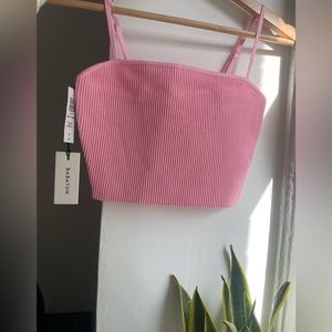 Babaton Sculpt Knit Cami Cropped Tank (pink)